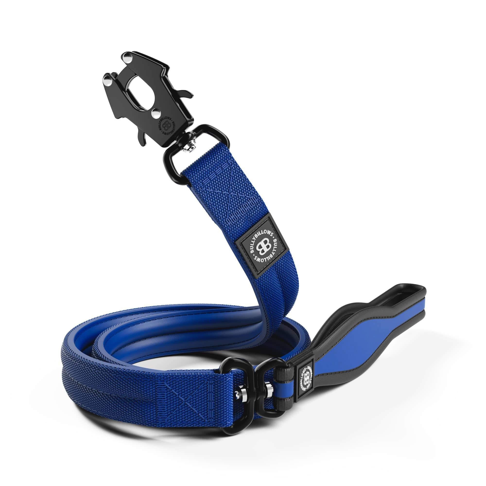 BullyBillows 1.2m Mini Combat Collar Lead | Stainless Steel Dog Lead | Suitable For All Dog Breeds | Neoprene Dog Lead With Soft Handle & Pressure Tested Clip | Black & Orange