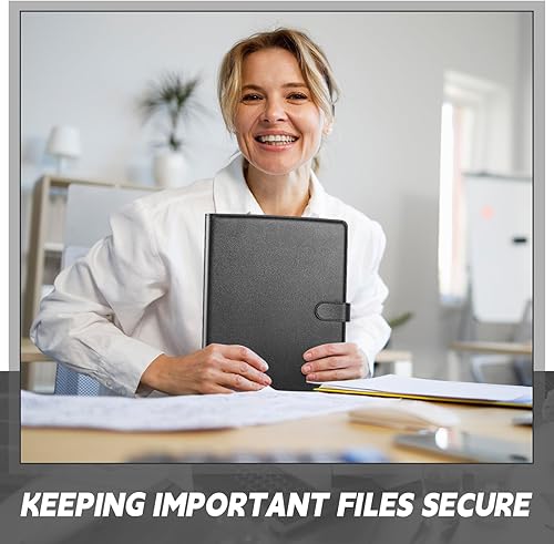 Miniatura 5 de Henoyso Paquete de 2 carpetas portapapeles con bolsillo para bloc de notas, portapapeles de cuero con portapapeles de almacenamiento, folio con