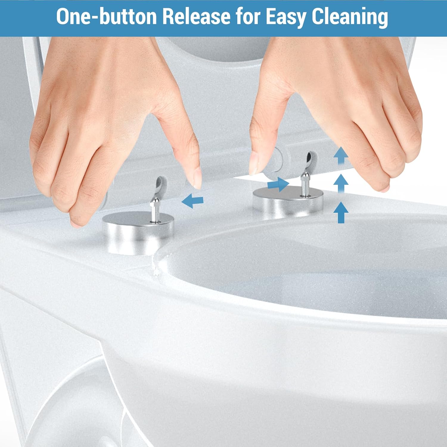 Round Toilet Seat, Soft Close Toilet Seat, Quick Release Hinges,One Button for Easy Cleaning, Slow Close Plastic Toilet Seats and Cover,Easy Installation Never Loosen Hinge White Toilet Lid