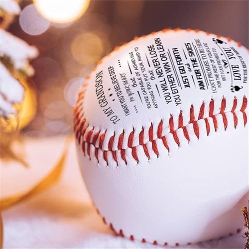 Miniatura 3 de TUNKENCE Pelotas de béisbol motivacionales con texto en inglés To My Grandson You Will Never Lose impresas personalizadas para jugadores de