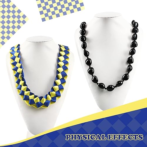 Miniatura 2 de Jexine Collar trenzado doble con lazo de graduación 2025 Lei y Kukui Nut Graduation Money Lei con lazo para regalo