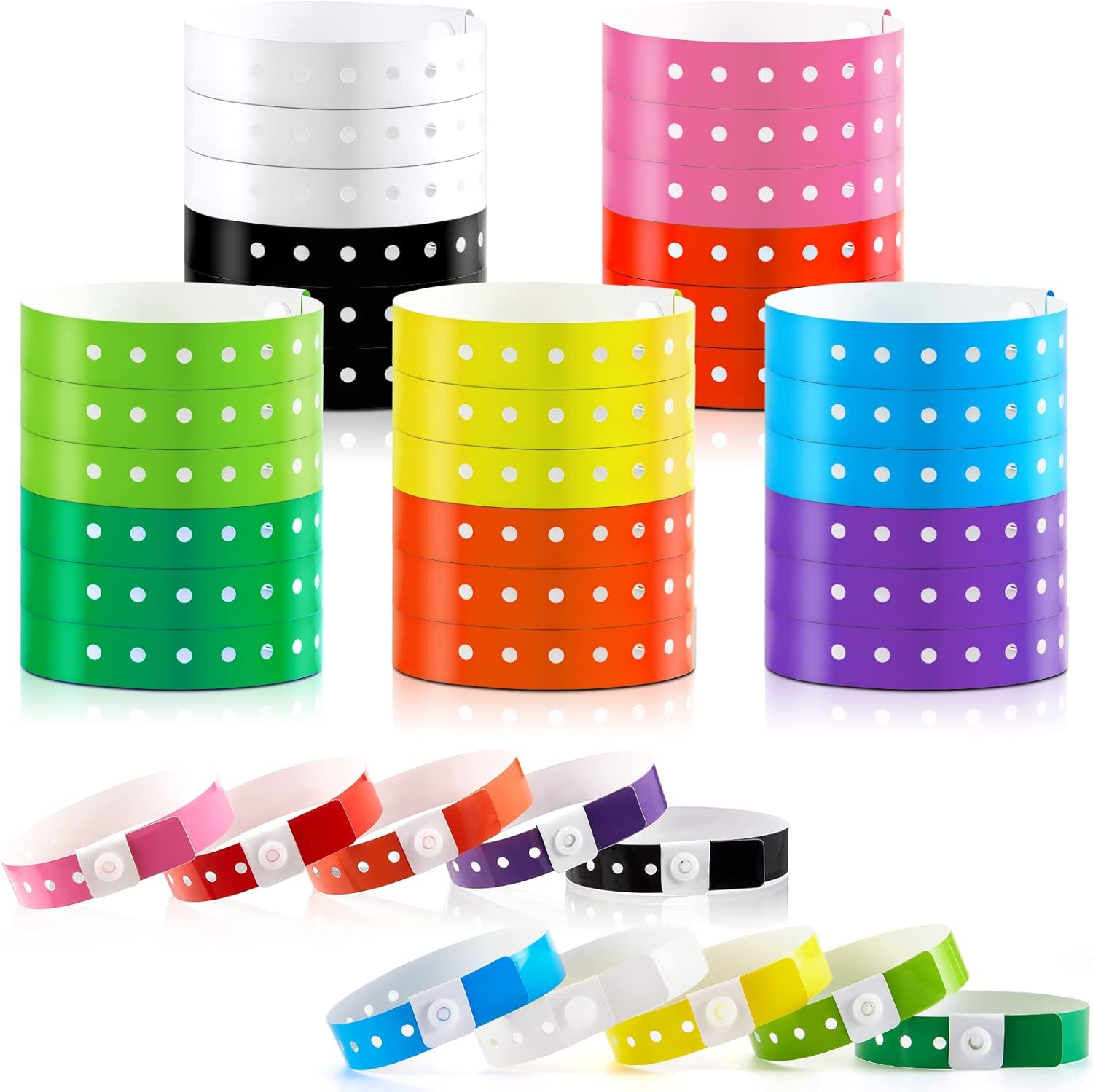Henoyso 600 Pcs Plastic Wristbands for Events Vinyl