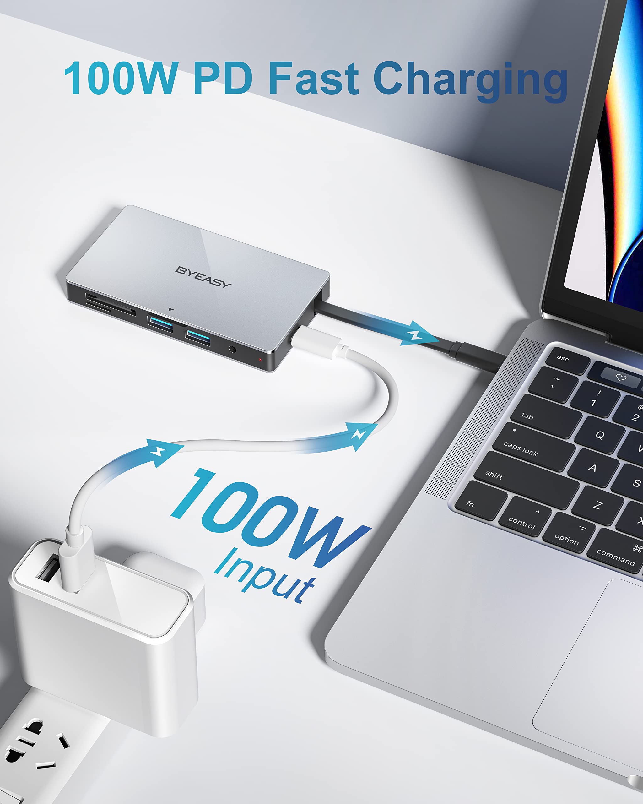 Amazon.com: BYEASY 7 in 1 USB C Hub, 4K HDMI Adapter, USB C
