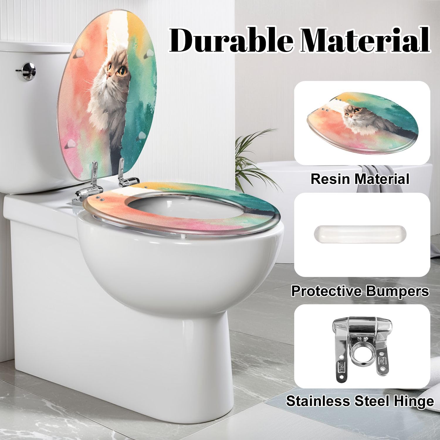 Sedile WC allungato LooLoom con chiusura ammortizzata e sgancio rapido per