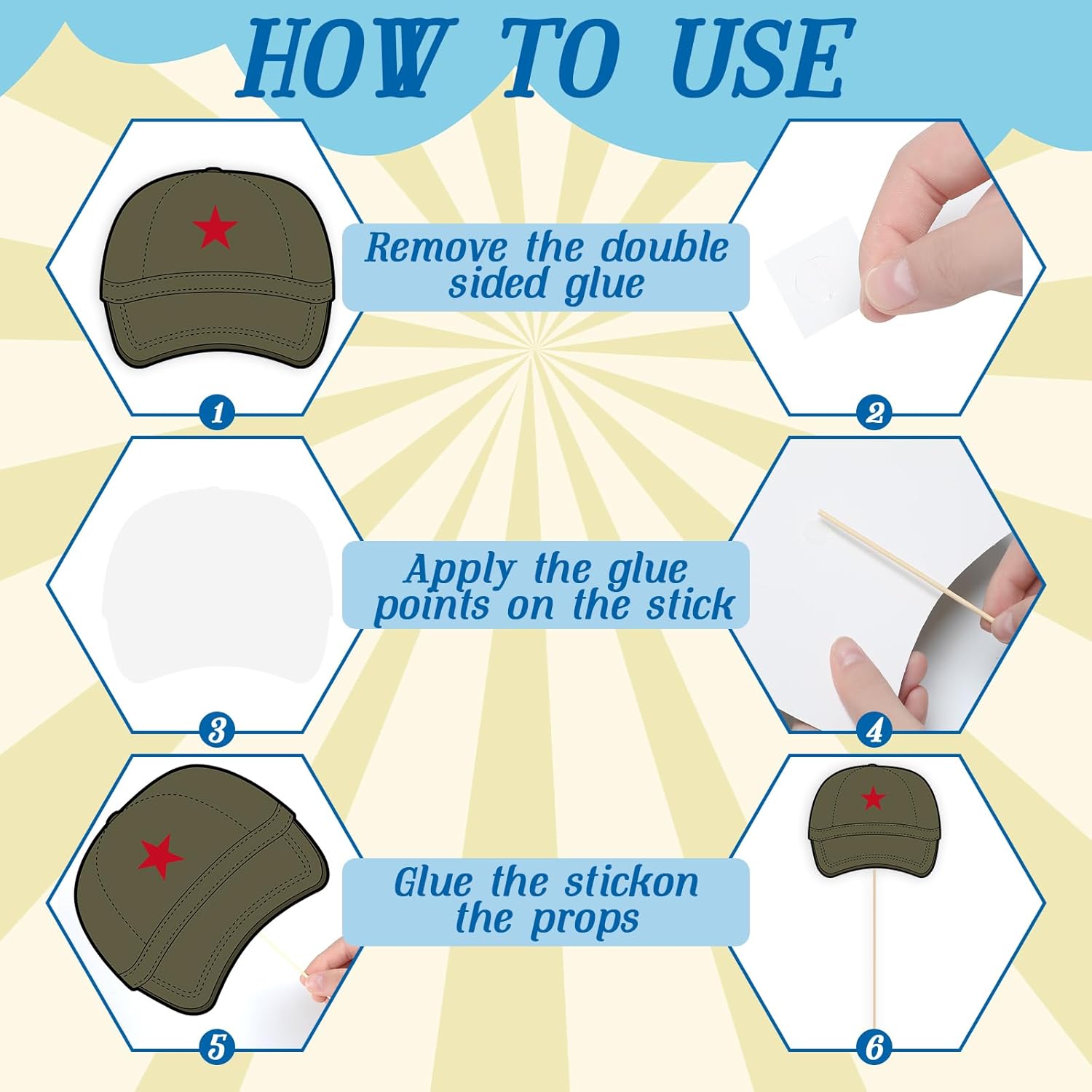 Pinkunn 12個 ハバナキューバテーマパーティーフォトブース小道具 キューバ ハバナナイトパーティーデコレーション用品 誕生日