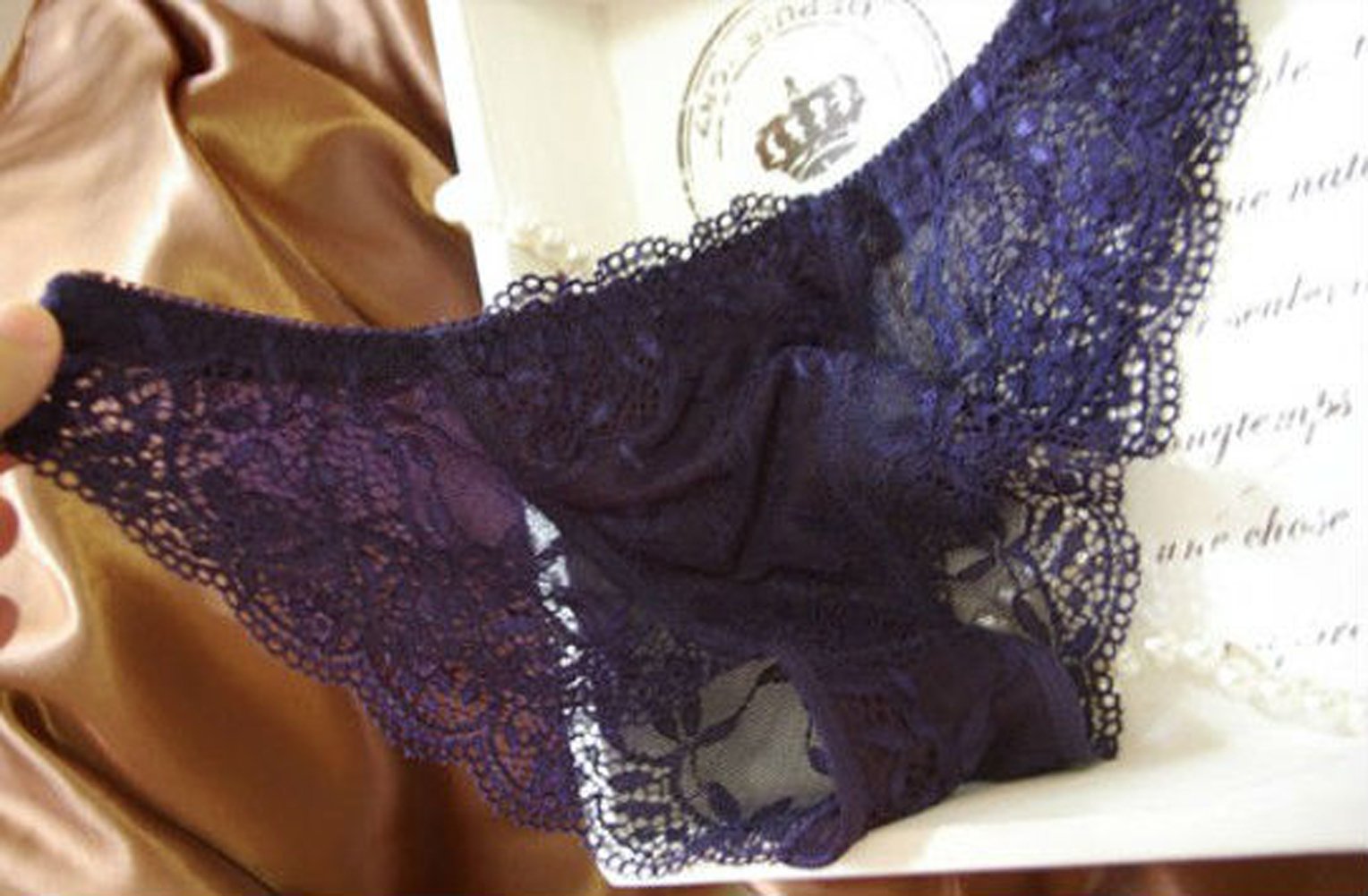 SnowFox Women's Lace Push-Up Bra Underwear Sets - Blue, Size: 70a