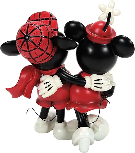 Miniatura 2 de Enesco Disney Showcase - Figura de Mickey y Minnie Mouse a cuadros de Navidad, 4 pulgadas, multicolor