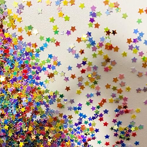Miniatura 4 de 12000 piezas de confeti holográfico de PVC con purpurina de estrellas de 0.118 pulgadas para artes y manualidades, boda, despedida de soltera,