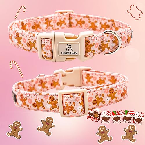 Miniatura 4 de Lionheart glory Collar de Navidad para perro, collar de hombre de jengibre, ajustable, suave, collar rosa para perros pequeños, medianos y grandes,