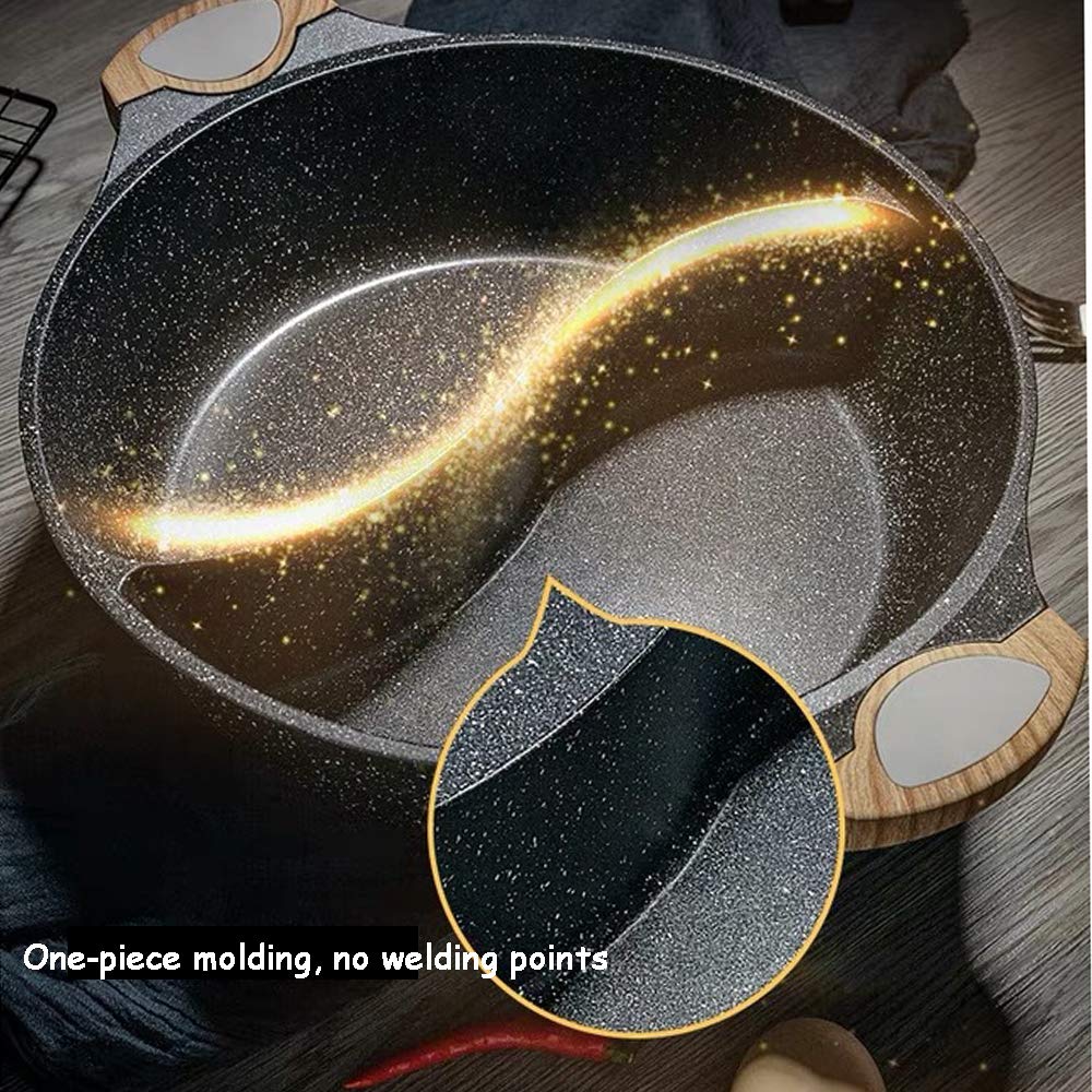 Maifan Stone Faitout en granit anti-adhésif 2,3 kg Grande capacité avec deux grilles Couvercle transparent Compatible avec différentes cuisinières