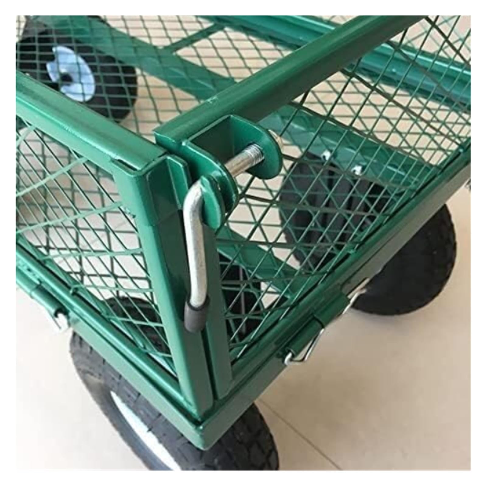 Chariot de Jardin Utilitaire, Chariot de décharge de Jardin Robuste avec côtés en Maille Amovibles, for pelouse de Plage et Cour brouette Jardin