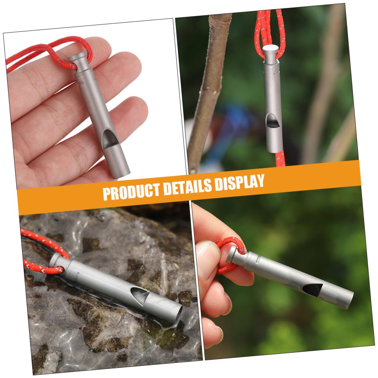 ifundom Silbato de Titanio Light Whistle Deportivos Silbato de Deporte campismo Fiesta acollador Deportes y Aire Silbar Fuerte Silbato de Emergencia Delicado cordón de Silbato Silver