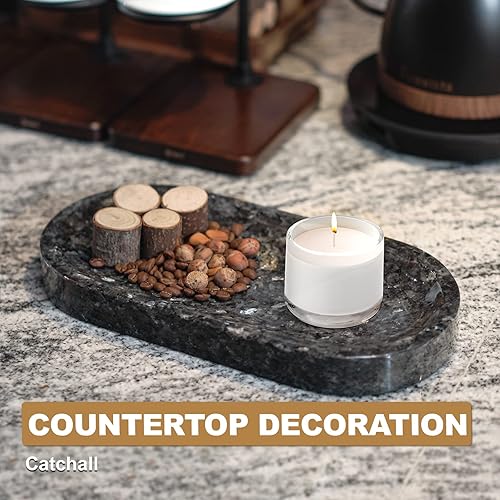 Miniatura 5 de Bandeja de baño de granito noruego de lujo, bandeja de fregadero de 12 pulgadas para cocina, bandeja decorativa, organizador de encimera de baño