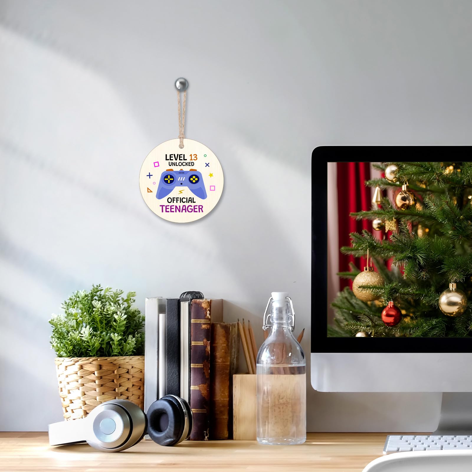 13 ornamenti natalizi ufficiali per adolescenti, regalo per il 13° compleanno per adolescenti, ragazzo, ragazza, nipote, nipote, divertente, in legno, da appendere all'albero di Natale, decorazione da