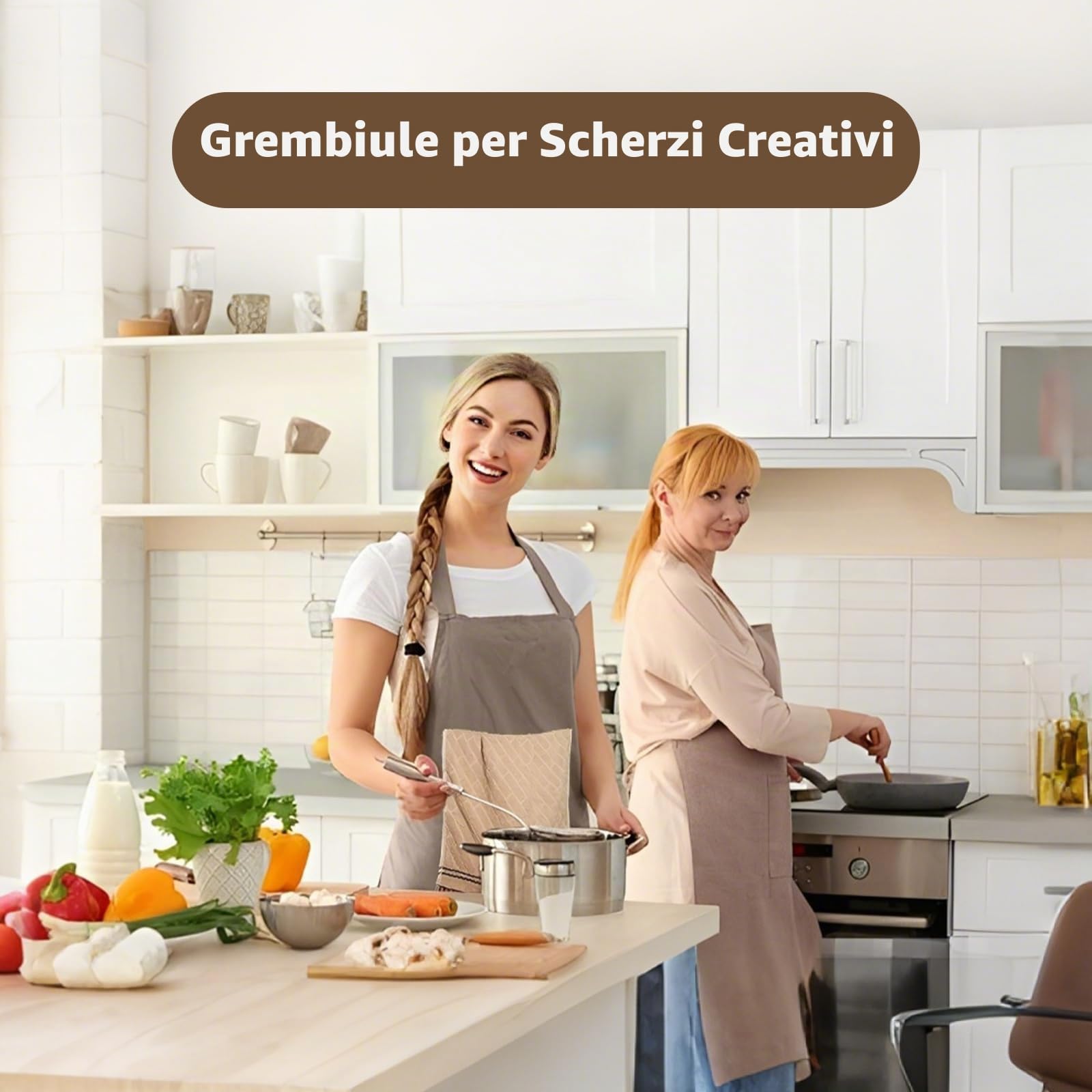 Grembiule da Chef Scherzoso, Grembiuli Divertenti e Creativi, Sorpresa Nascosta nella Tasca, Regalo Divertente per la Cucina