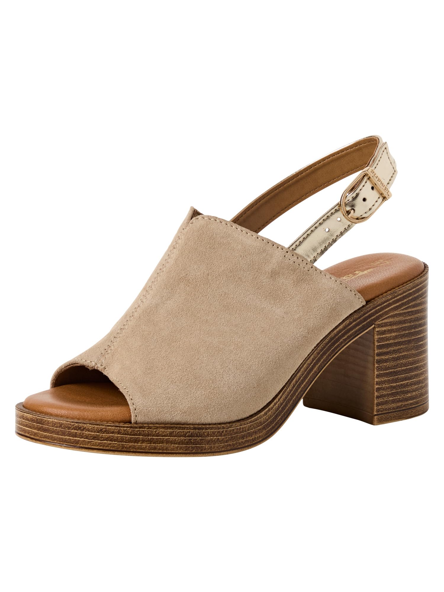 Tamaris Women’s sandal with block heel beige 5 UK