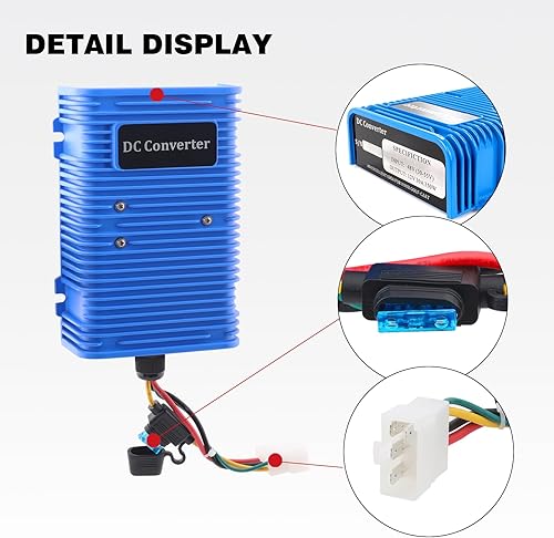 Miniatura 4 de Roykaw Convertidor de regulador reductor de voltaje para carrito de golf 3648V a 12V compatible con E-Z-GO Club Car Yamaha (30A360W)