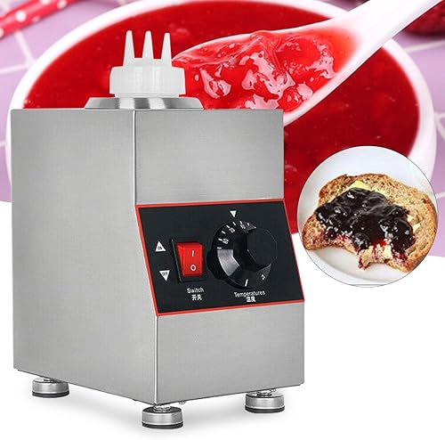 Miniatura 3 de YIYIBYUS Calentador de salsa de chocolate eléctrico de 22.0 fl oz, máquina de calentamiento de condimentos 86.0-185.0 F, calentador eléctrico de