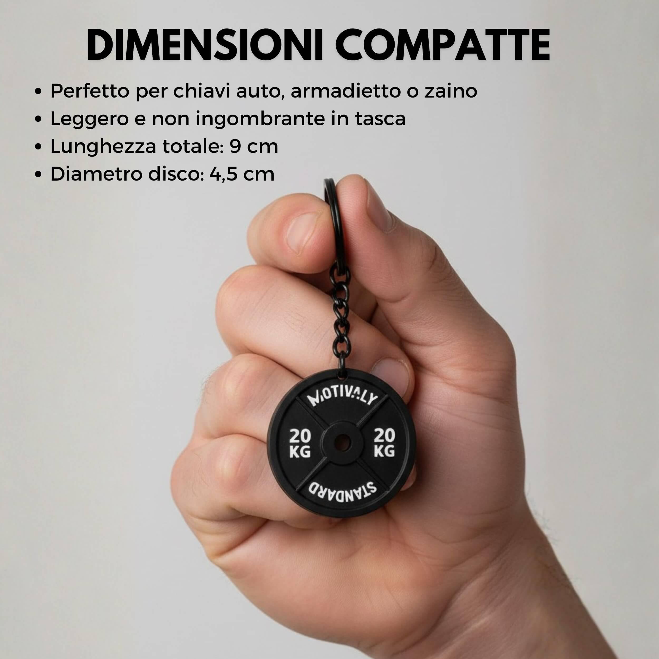 Portachiavi Disco Palestra 20kg Old School, Gadget Motivazionale Bodybuilding e Fitness, Idea Regalo Sportivi, Personal Trainer, Crossfit