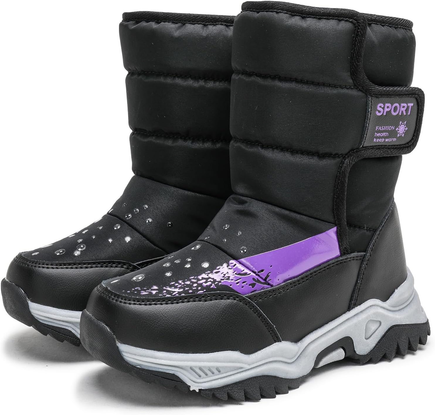 DADAWEN Boys Girls Snow Boots Cold Weather Waterproof Non Slip Outdoor Warm Winter Shoes (Toddler/Little Kid/Big Kid)