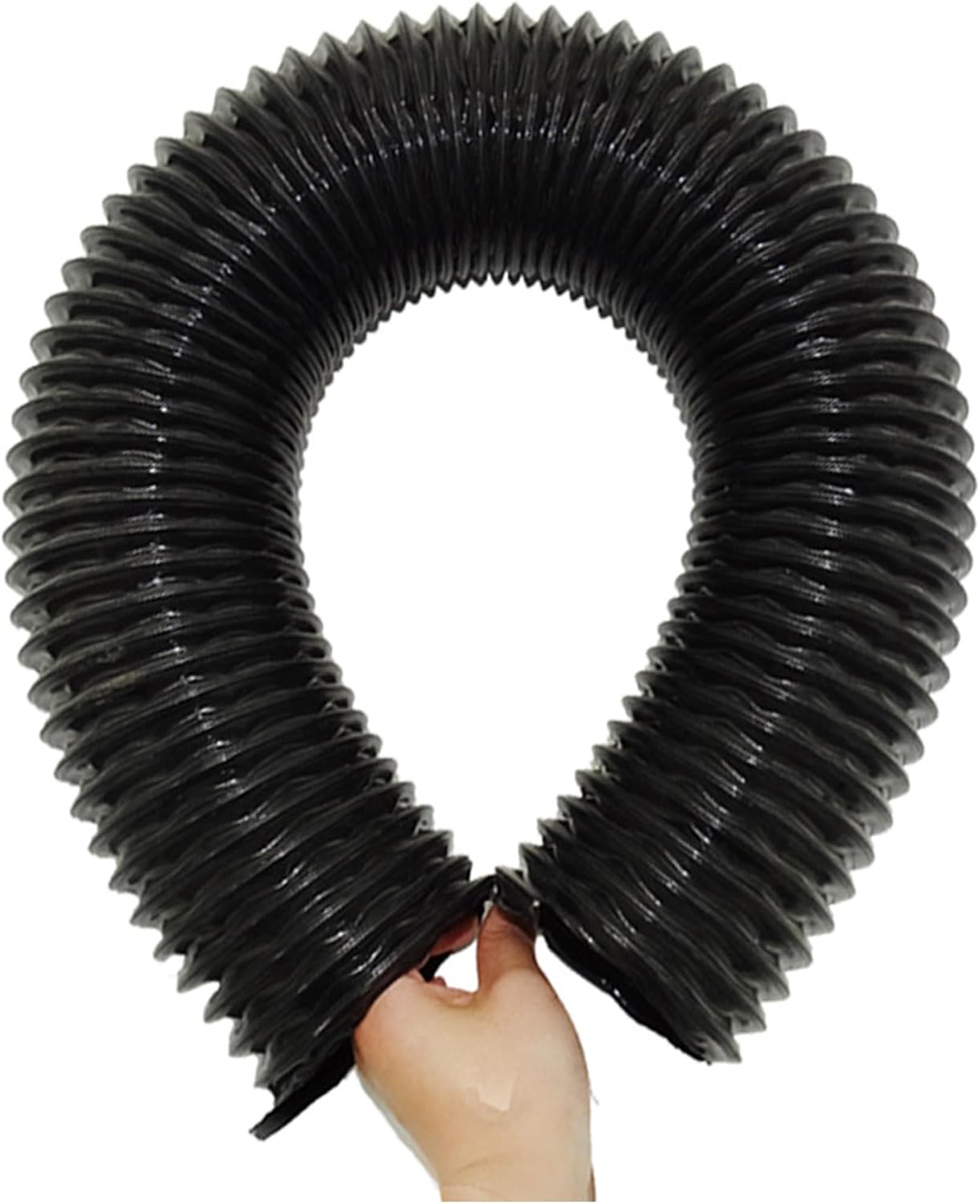 Black Puncture-Resistant PU Hose with Copper-Plated Steel Wire,Flexible Dust Collection Hose, 0.93(mm) ThickShop Vacuum Hose for Woodworking, Metalworking(42mm)