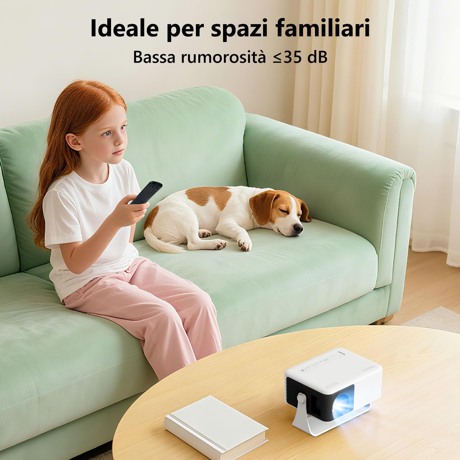 Yoton Y3 Mini Proiettore 15000 Lumens 4K Full HD 1080P Videoproiettore Portatile Auto Keystone Zoom 50%