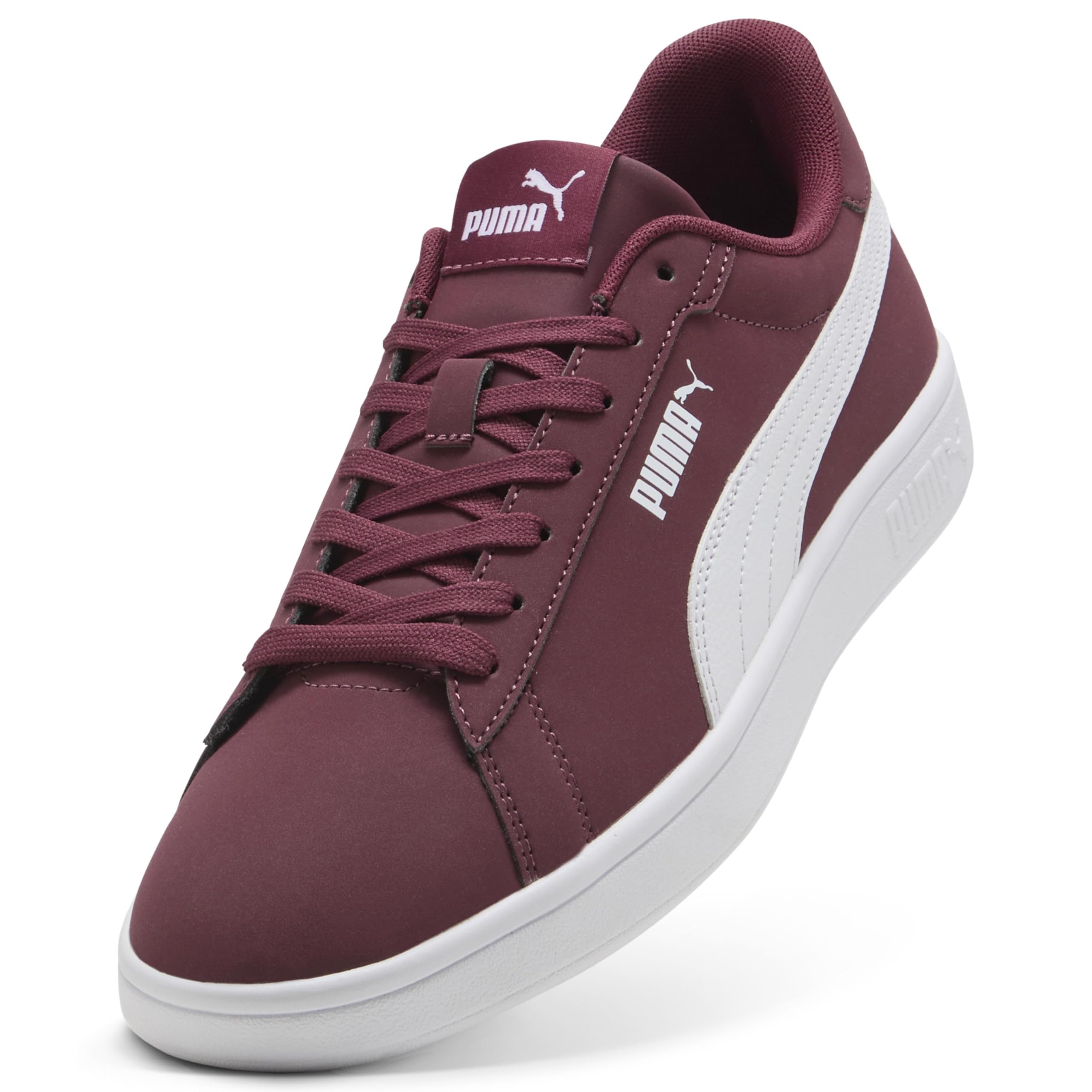 PUMA Unisex Yetişkin Puma Smash 3.0 Buck Spor Ayakkabı Ruby Shimmer-PUMA White 42.5