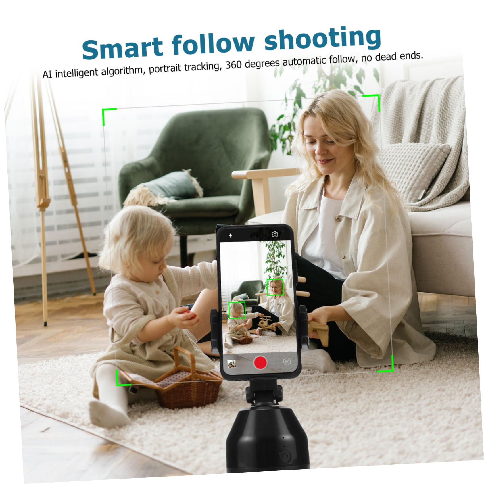 Gimbal per Smartphone Rotazione con Rilevamento per Streaming e Videochiamate Intelligente per Registrazioni e Sport Outdoor