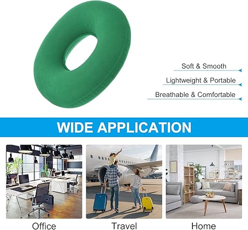 Miniatura 6 de PATIKIL Cojín de asiento inflable, cojín portátil con forma de dona, cojín de asiento con bomba para el hogar, oficina, coche