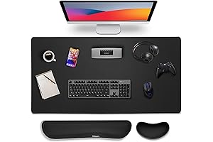 Gimars Exclusive 3-in-1 Desk Mat and Wrist Rest Set