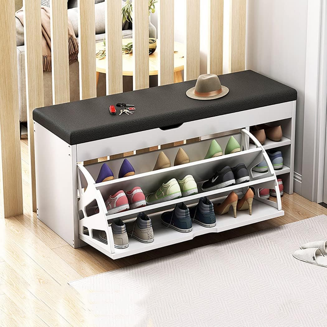 Meuble de rangement à chaussures moderne en bois 80 cm avec étagères réglables