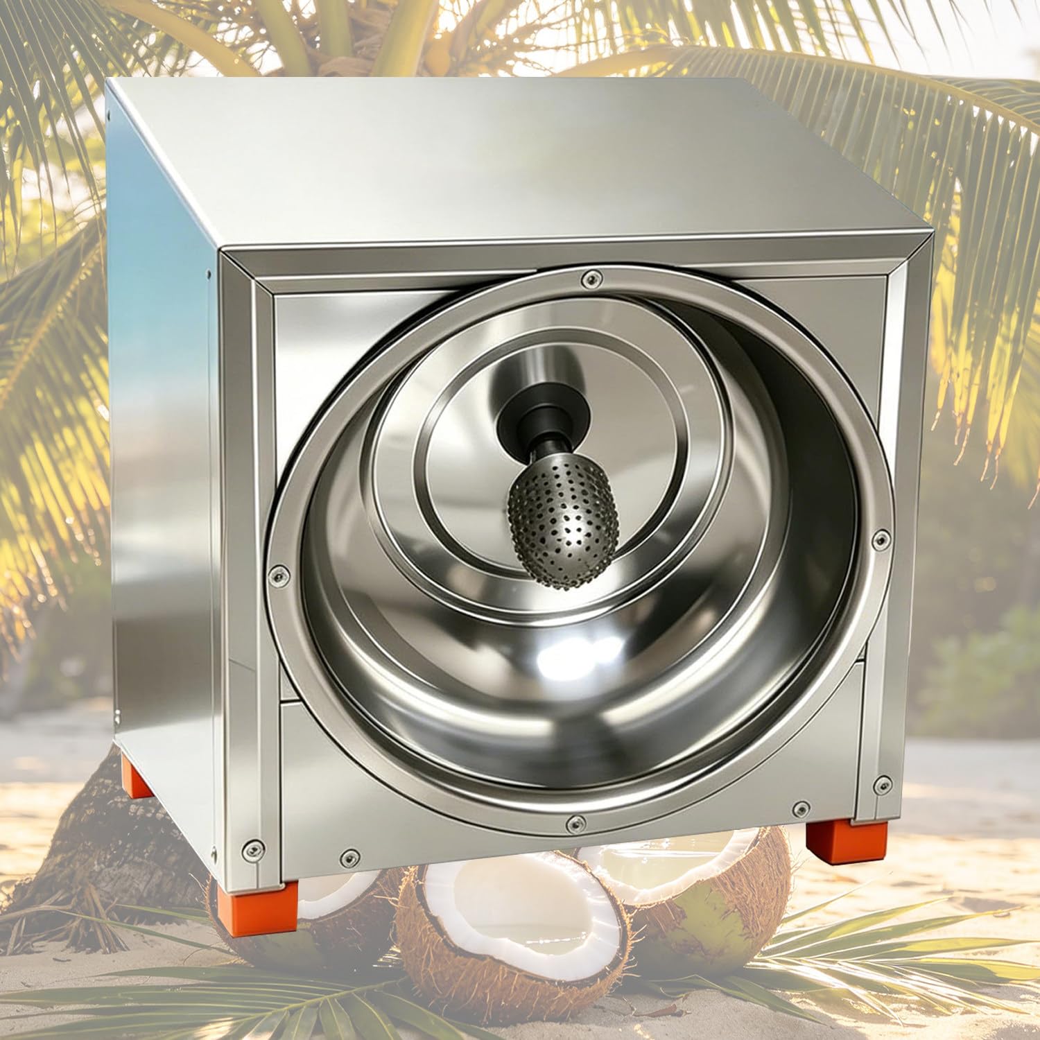 Ymnogjie Commercial 300W Electric Coconut Scraper, Stainless Steel Coconut Meat Grater Shredder, 50-60pcs/h High Efficiency Coconut Planer Machine for Bakery, Dessert