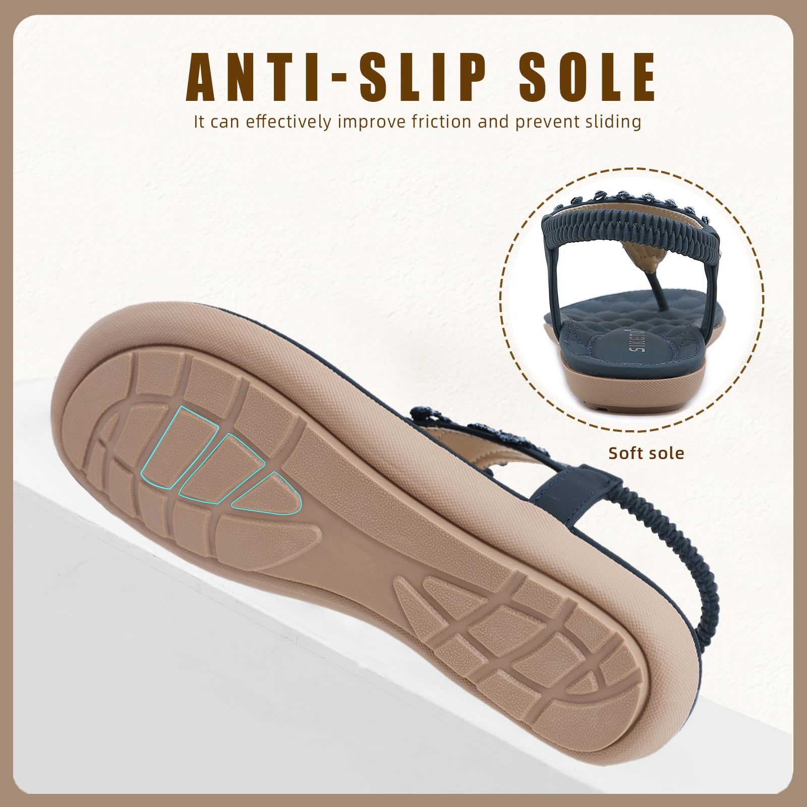Acfoda Sandalias Mujer Verano Planas Casual Chanclas Bohemio Sandalias de Playa Cómodas Zapatos