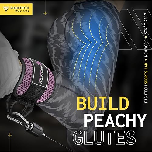 Miniatura 6 de FIGHTECH Correas de tobillo para máquina de cable para gimnasio  Correas de tobillo con respaldo de cable  Puños acolchados para golpes de glúteos y