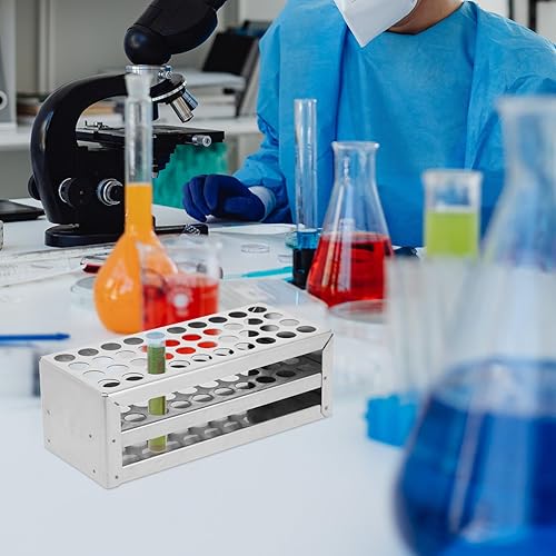 Miniatura 6 de Diseño ahorro de espacio del soporte del tubo de laboratorio del soporte del tubo del acero inoxidable del estante del tubo de ensayo de 40 agujeros