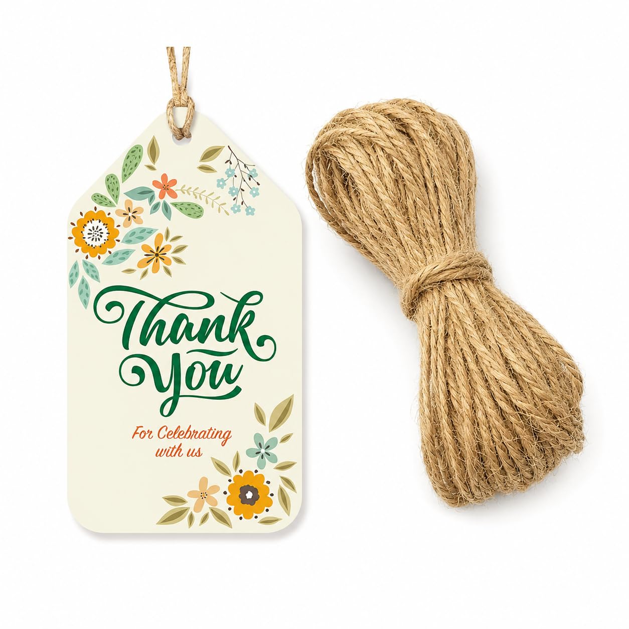 Kaameri Bazaar Set of 50 Thank You Tags for Return Gifts l Packaging l for Gift Bags l Birthday Tags with Natural Jute (300 GSM Paper)-picture-22