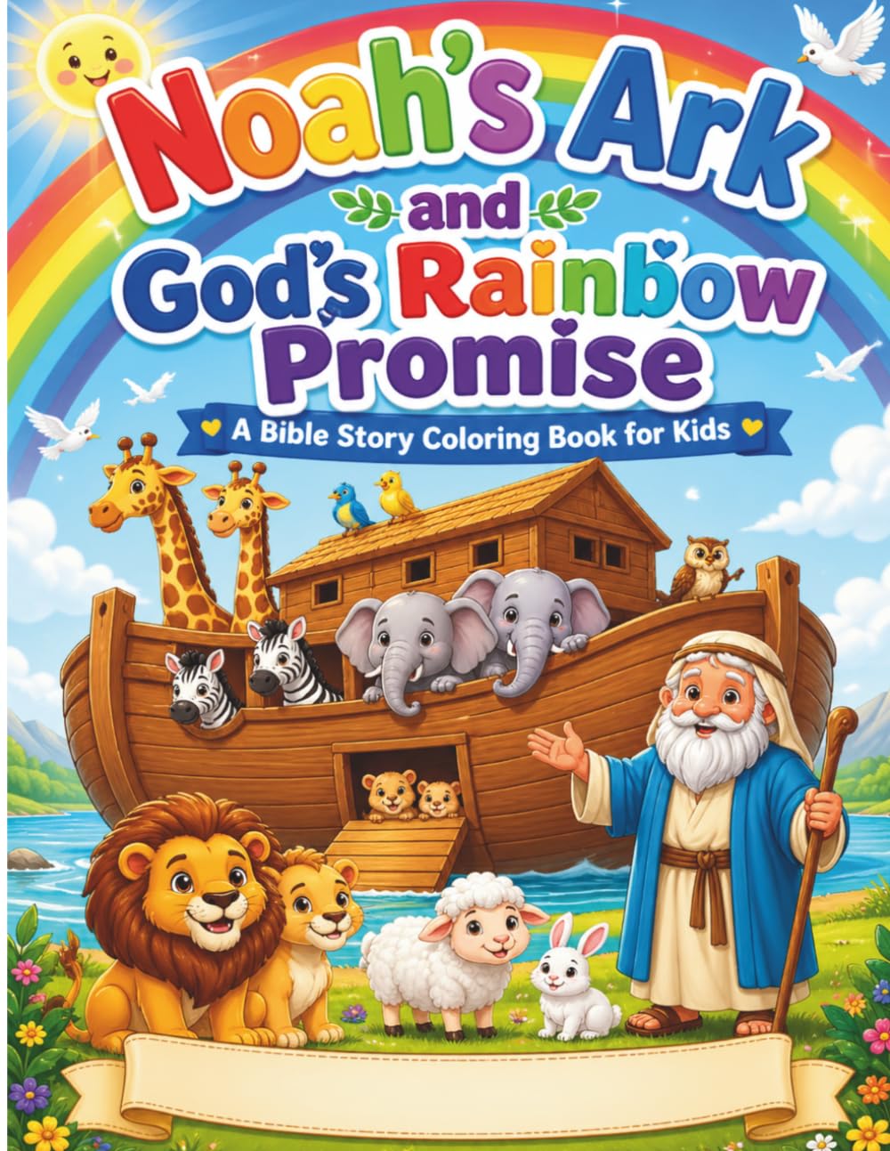 Noah’s Ark and God’s Rainbow Promise: A Bible Story Coloring Book for Kids