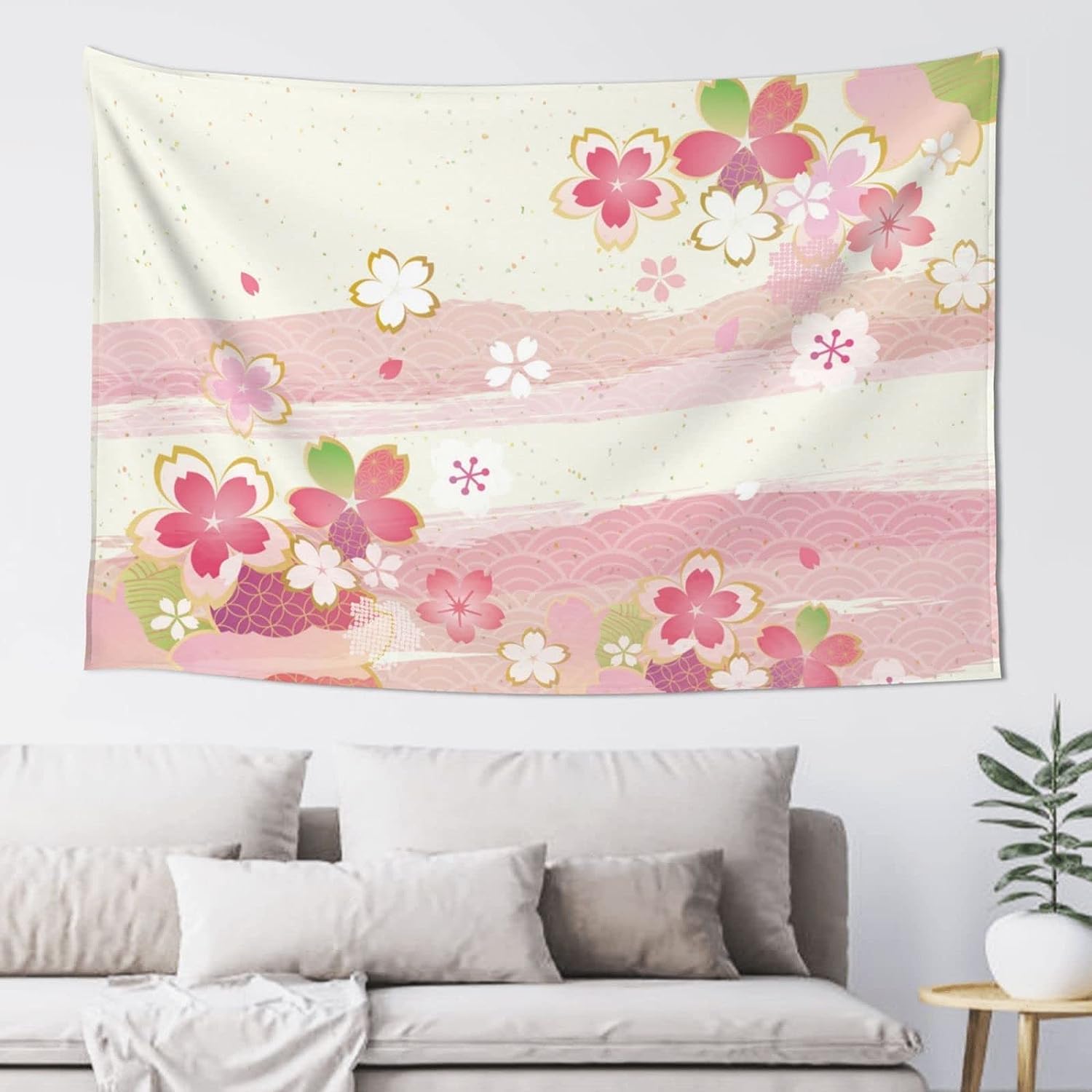 Amazon.co.jp: タペストリー 桜 ピンク 和風 布ポスター 和柄 花 壁