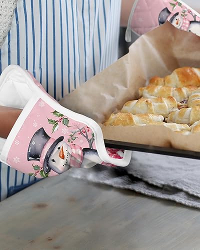 Miniatura 6 de Juego de 4 agarraderas de tela de toalla con bolsillo antideslizante y aislante de calor para cocina, guantes gruesos para horno, posavasos para