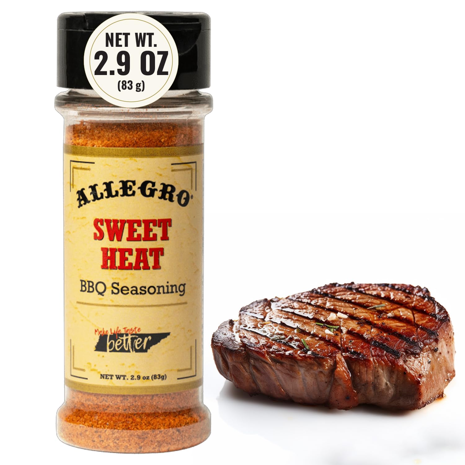 ALLEGRO - The Marinate Everything Marinades | Perfect Seasoning for Pork, Chicken, and Vegetables | Seasonings for Grilling, Roasting, and Cooking | 2.9 Oz (Pack of 1) - Sweet Heat BBQ Seasoning
