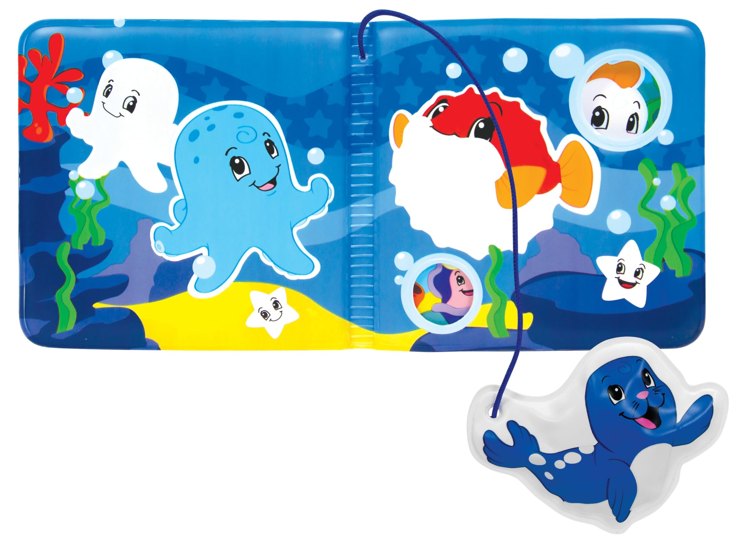 Simba104010065 ABC Magic Bath Book, Pictures with Colour Changing, Seal Pendant with Squeaker, 8 Pages, 13 x 13 cm, from 6 Months