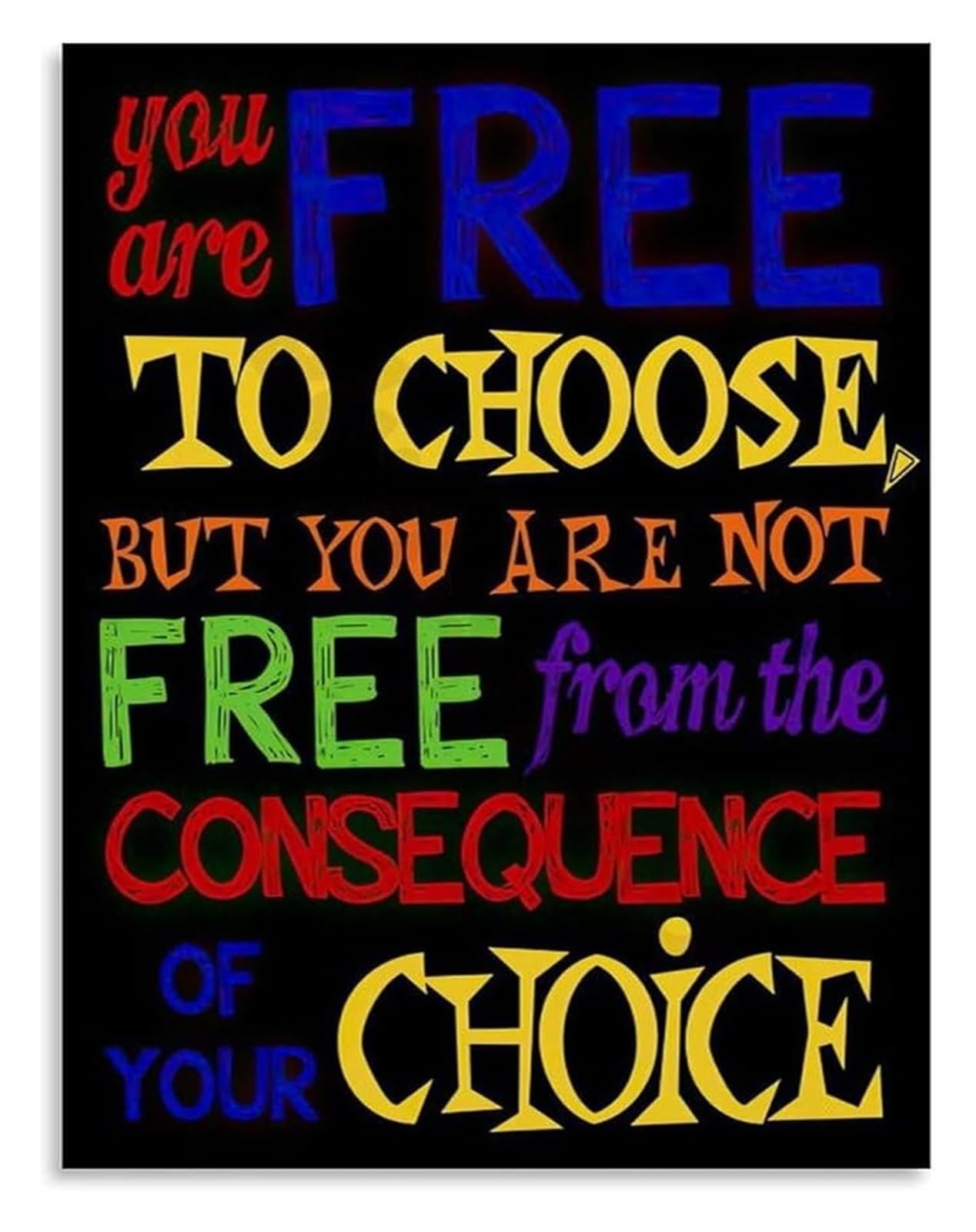 MDBJTCYZN Teen Bedroom Decor Motivational Canvas Wall-Art Inspirational Quotes Poster for Study Room Classroom(Unframed,08x12inch(20x30cm))