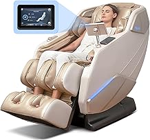 MYNTA Massage Chair Full Body with Heat, Zero Gravity SL-Track 3D Massage Chairs with Thai Stretching, 12 Modes,12 Massage Techniques, Calf & Foot Massage, Wireless Charging, White Noise