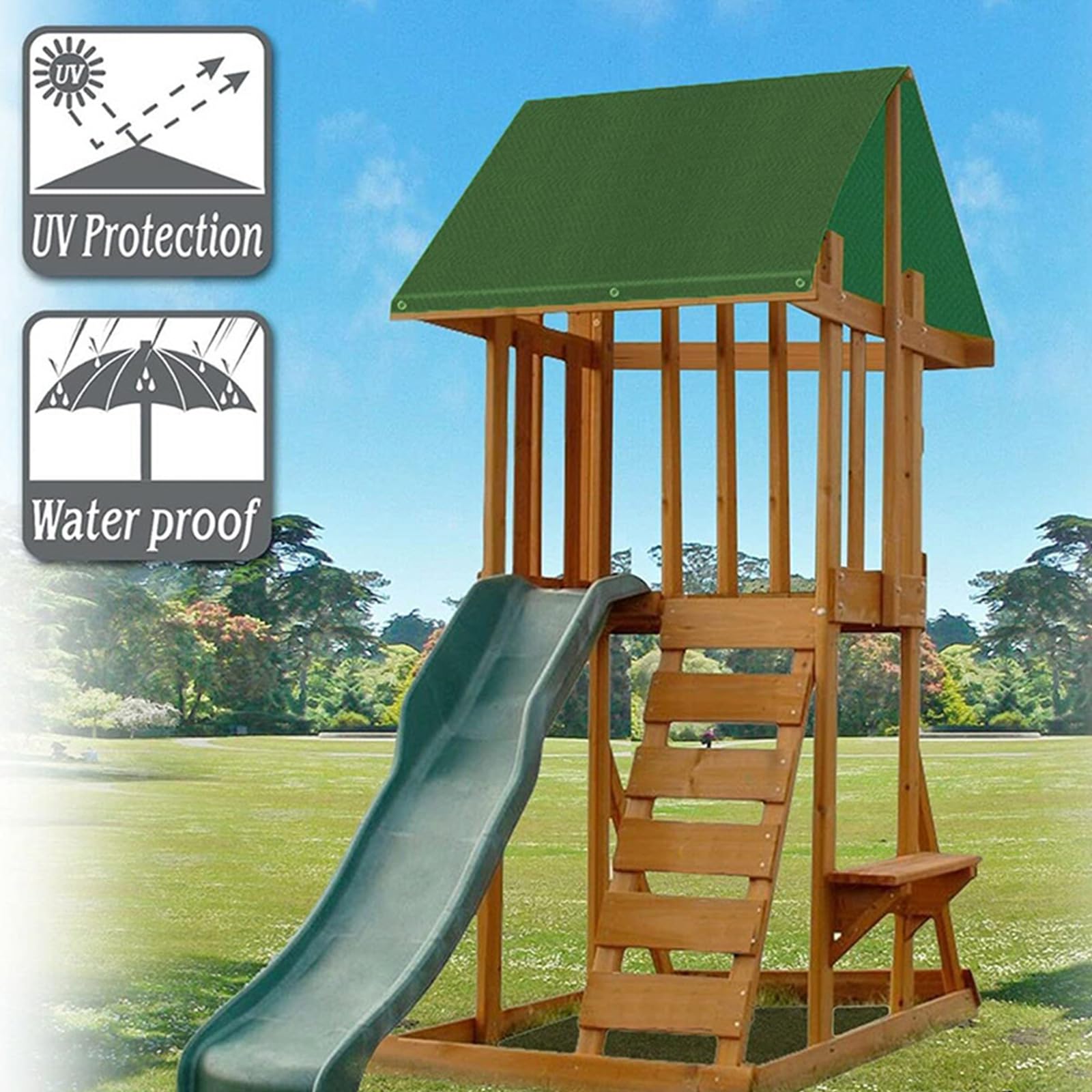 Copertura resistente agli strappi per parchi giochi con rivestimento argento 190D resistente alle intemperie ombra per bambini scivoli scalatori e giochi all'aperto baldacchino di ricambio