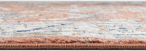 Miniatura 5 de Unique Loom Colección Nyla - Alfombra de área - Princesa (2 pies x 3 pies 1 pulgada, rectangular, rosa salmónmarrón)