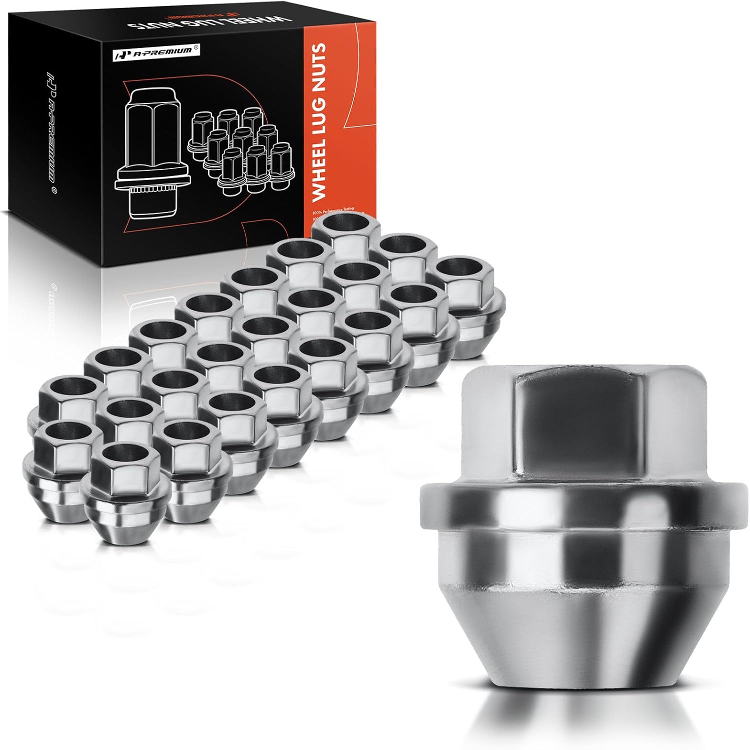 A-Premium 24Pcs M14-2.0 Wheel Lug Nuts Compatible with Ford F-150 2001-2014 F-150 Heritage 2004 Expedition Lincoln Navigator Mark LT Front and Rear