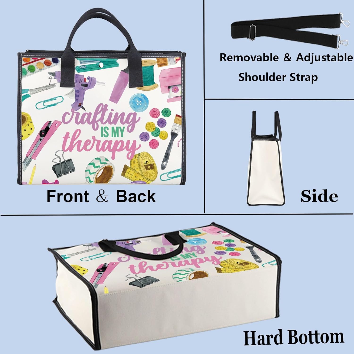 WZMPA Crafting Survival Kit Crafter Gifts Crafting Is My Therap Scrapbooking Makeup Zipper Pouch Bag Crafting Merchandise (crafting therapy-TB)