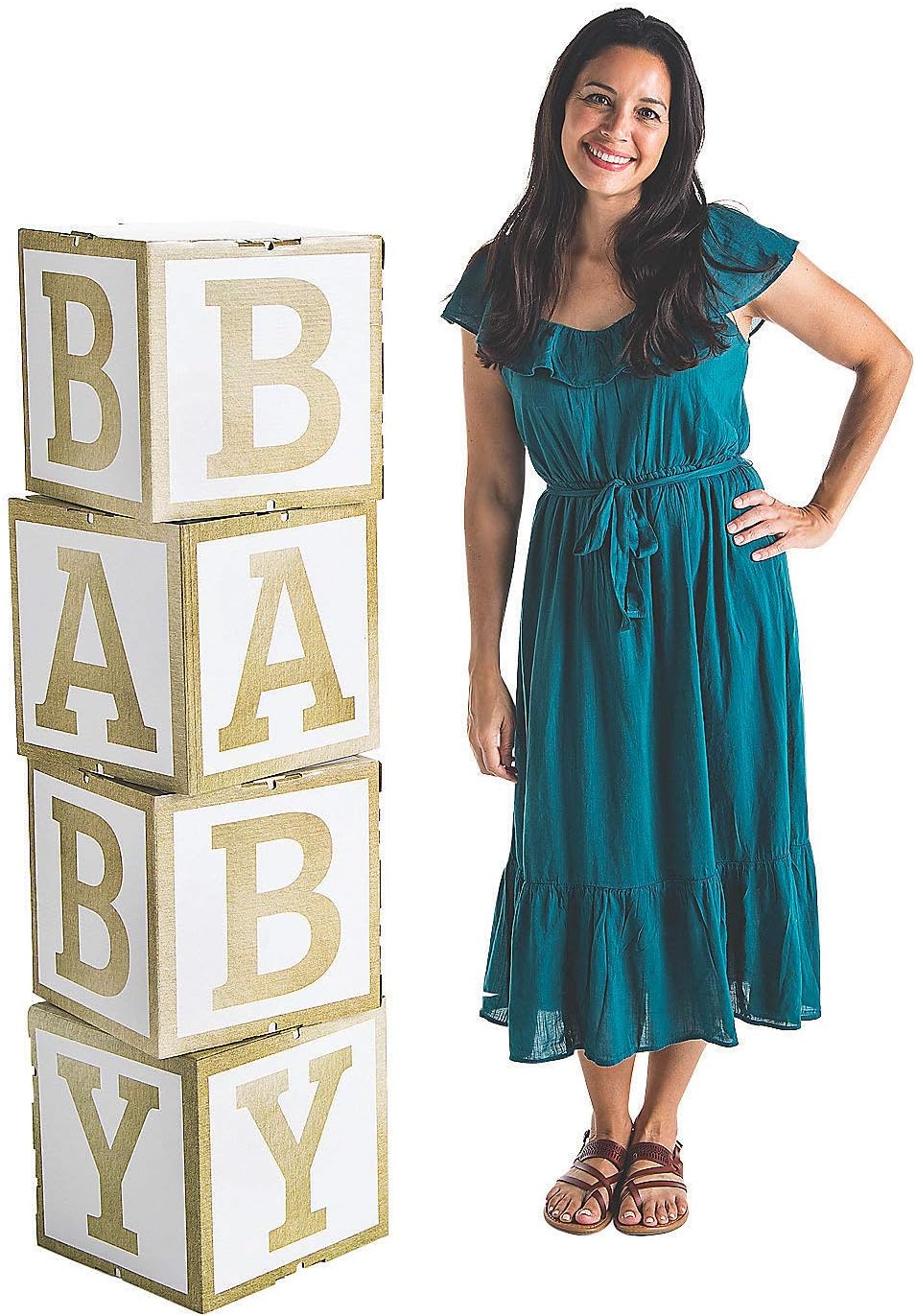 Baby Blocks Cardboard Standup - Over 4 Feet Tall - Gender Reveal and Baby Shower Decor