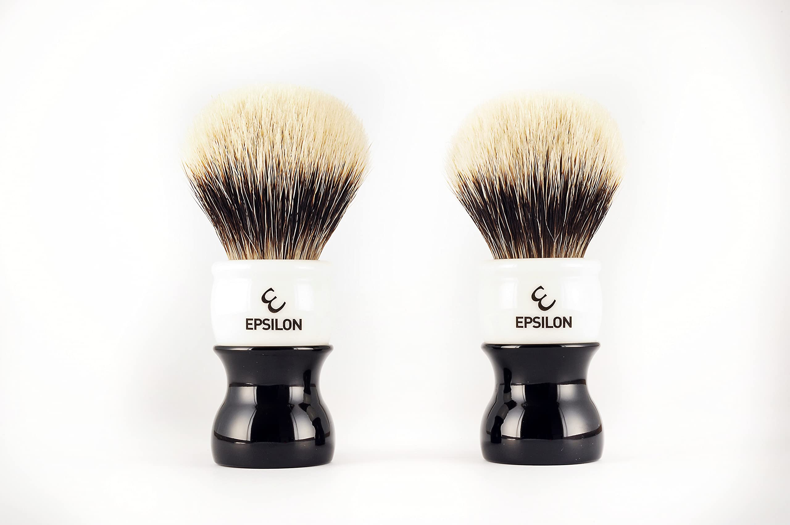Epsilon Pennello da Barba a Due Bande Bianco e Nero 52/26 mm, Standard, Único