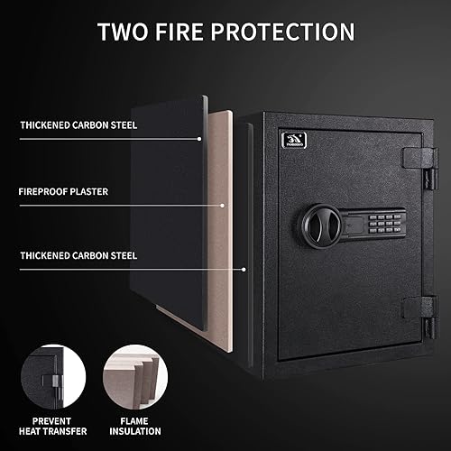 Miniatura 3 de TIGERKING Caja fuerte ignífuga de 3.47 pies cúbicos, caja fuerte grande de acero para el hogar con cerradura digital para el hogar y la oficina